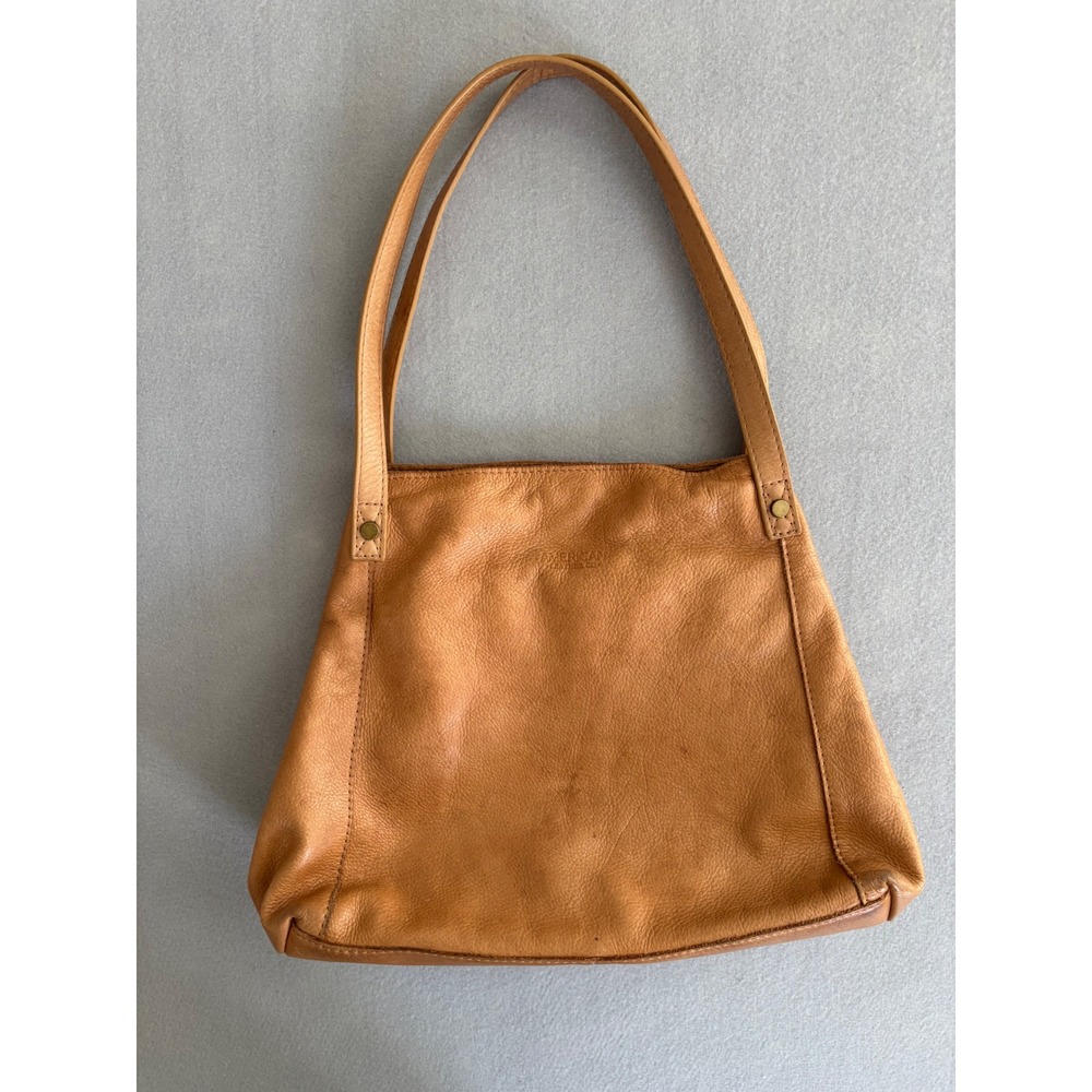 American Leather Co Shoulder Bag Large Tan Honey Leather Hobo Tote - Picture 3 of 14